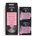 APIVITA EXPRESS BEAUTY FACE MASK PINK GLAY GENTLE CLEANSING 2X8MLX6
