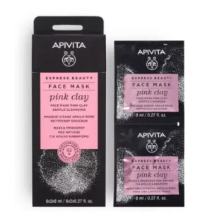 APIVITA EXPRESS BEAUTY FACE MASK PINK GLAY GENTLE CLEANSING 2X8MLX6