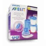 AVENT SYSTEME DE CONSERVATION DU LAIT MATERNEL VIA 10 POTS 180ML, 10 COUVERCLES ET 2 ADAPTEURS