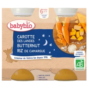 Babybio Carotte des Landes Courge Butternut & Riz de Camargue 2x200g