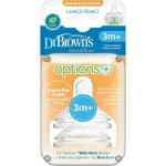 DR BROWNS OPTIONS+ TETINE COLE LARGE NIVEAU 2 PACK DE 2 3 MOIS +