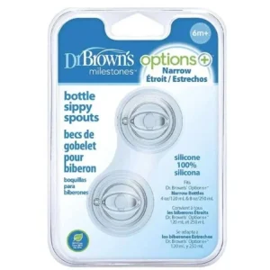 DR BROWNS OPTIONS+ TETINE TRANSITION A BEC COL ETROIT 6 M+ PAQUET DE 2