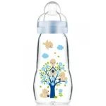MAM BIBERON EN VERRE BLEU FEEL GOOD 260 ML