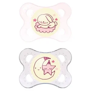 MAM SUCETTE NIGHT 0-6 MOIS SILICONE ROSE