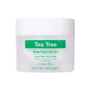 NATURE REPUBLIC TEA TREE PORE CARE GOOD SKIN TONER PAD 50 PADS