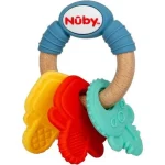 Nuby Anneaux De Dentition - Clé À Mordre Bois Silicone 3 + Multicolore 3m+ REF : NV06008