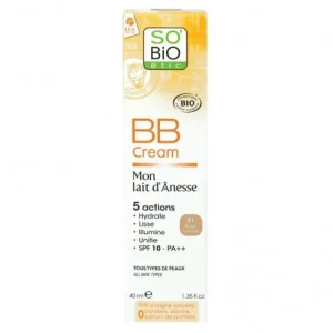 So Bio BB CREAM 5en1 - N°1 BEIGE LUMIÈRE BIO AU LAIT D'ANESSE 40ml