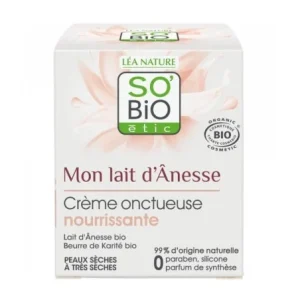 So Bio CRÈME ONCTUEUSE NOURRISSANTE - POUR LES PEAUX SÈCHES ET TRÈS SÈCHES au lait d'anesse