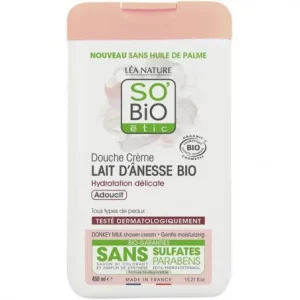 SO BIO DOUCHE CRÈME DOUCEUR ET SOIN AU LAIT D'ÂNESSE 450ML