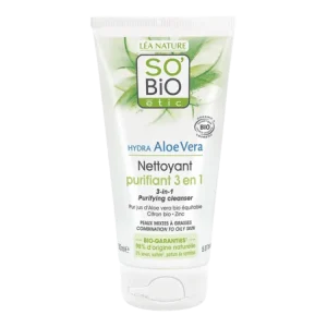 SO'BIO GEL NETTOYANT PURIFIANT 3 EN 1 "HYDRA ALOE VERA" 150 ML